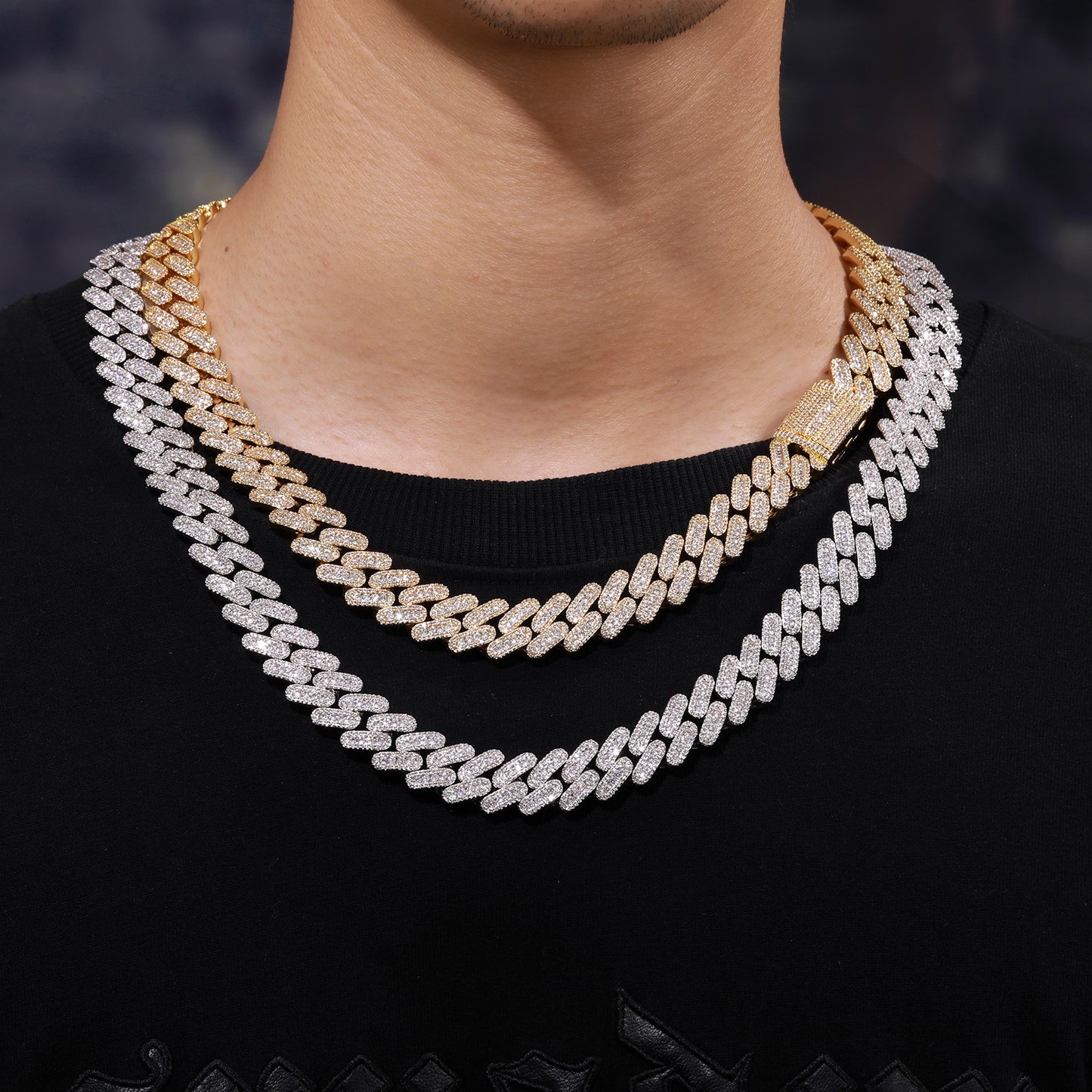 Iced Out Cuban Link Chain Bracelet/Necklace, Chunky Hip Hop Link Jewelry product image