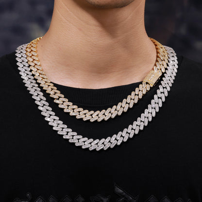 Iced Out Cuban Link Chain Bracelet/Necklace, Chunky Hip Hop Link Jewelry