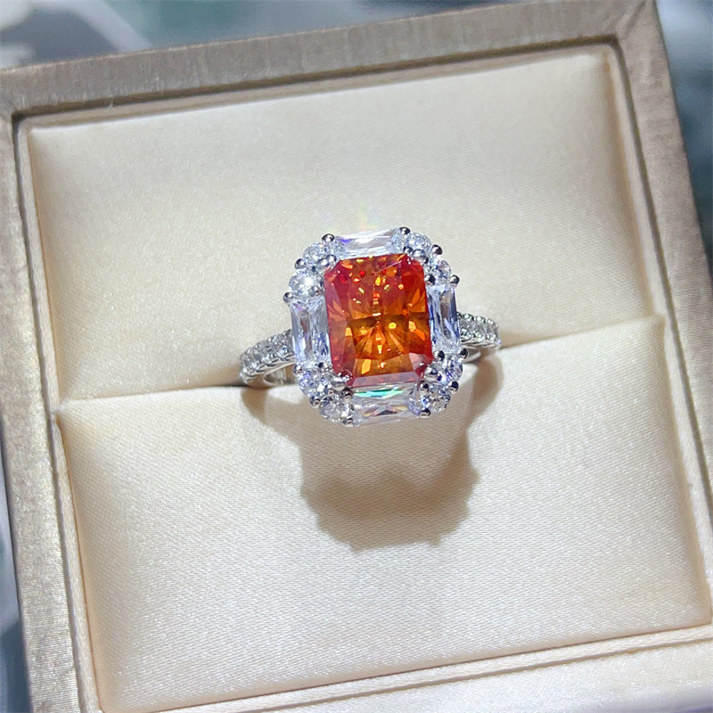 3 Carat Yellow Radiant Cut Moissanite Halo Ring for Women product image