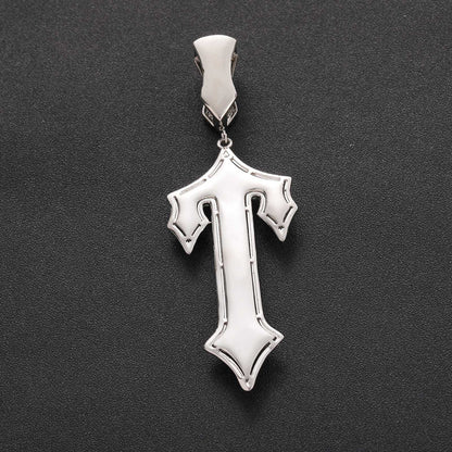 Hip Hop Vintage Cross Copper Pendant Necklace for Men and Women