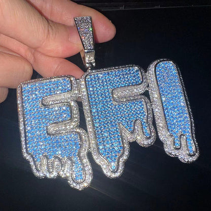 Iced Out Letter Pendant Necklace