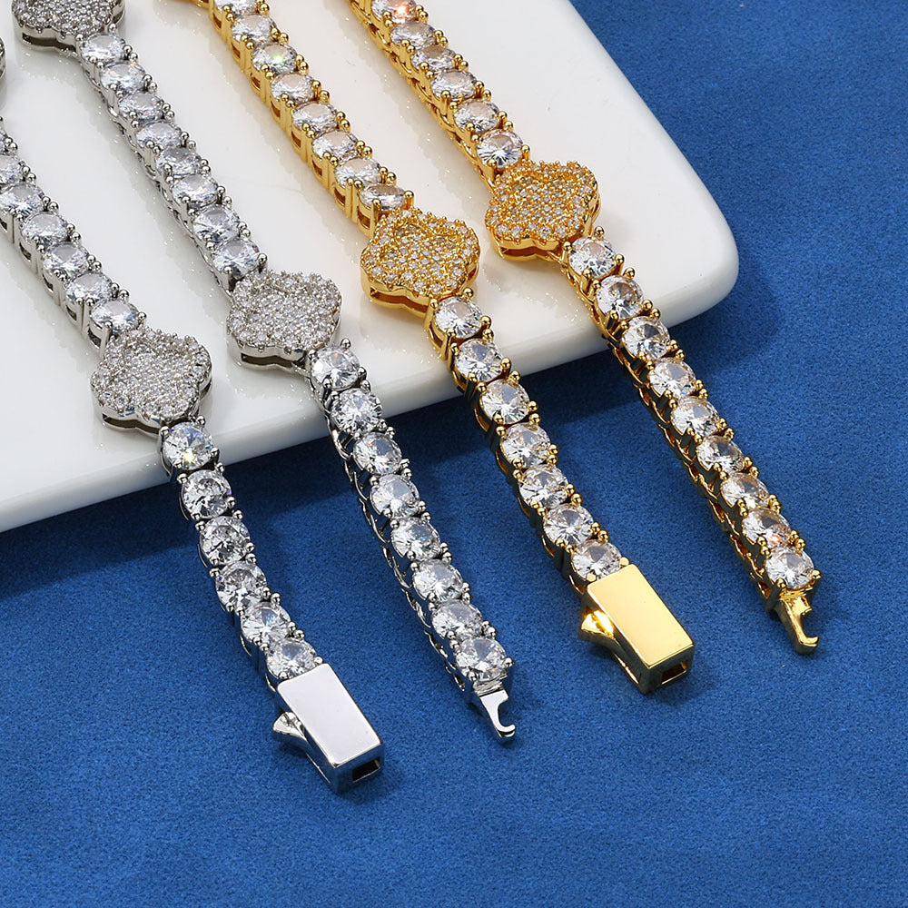 Clover CZ Tennis Copper Bracelet in Selectable Colors and Sizes - CHA306 product image