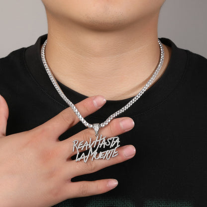 Statement Letter Pendant Necklace for Women - Gold, Silver or Rose Gold Hip Hop Chain Necklace with Crystal Initial Style Charm