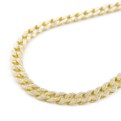 Iced Cuban Link Chain Necklace for Women and Men - Gold Plated or Silver Plated Statement Hip Hop Pendant Chain, 18 to 30 Inch