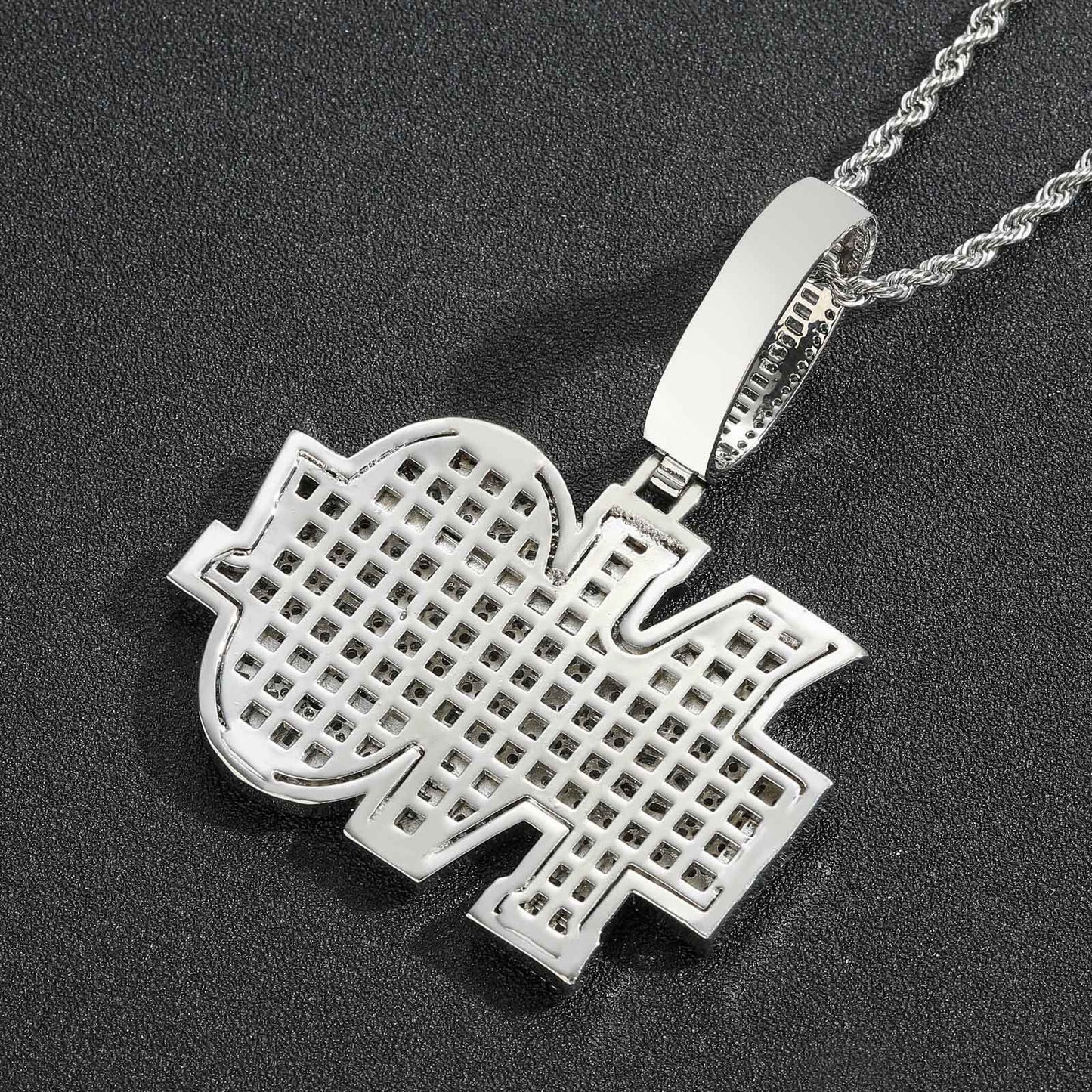 Hip Hop Letter Cubic Zirconia Pendant Necklace for Men and Women