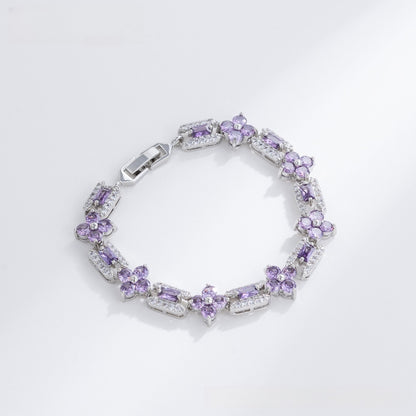 Floral Link Bracelet for Women Gift