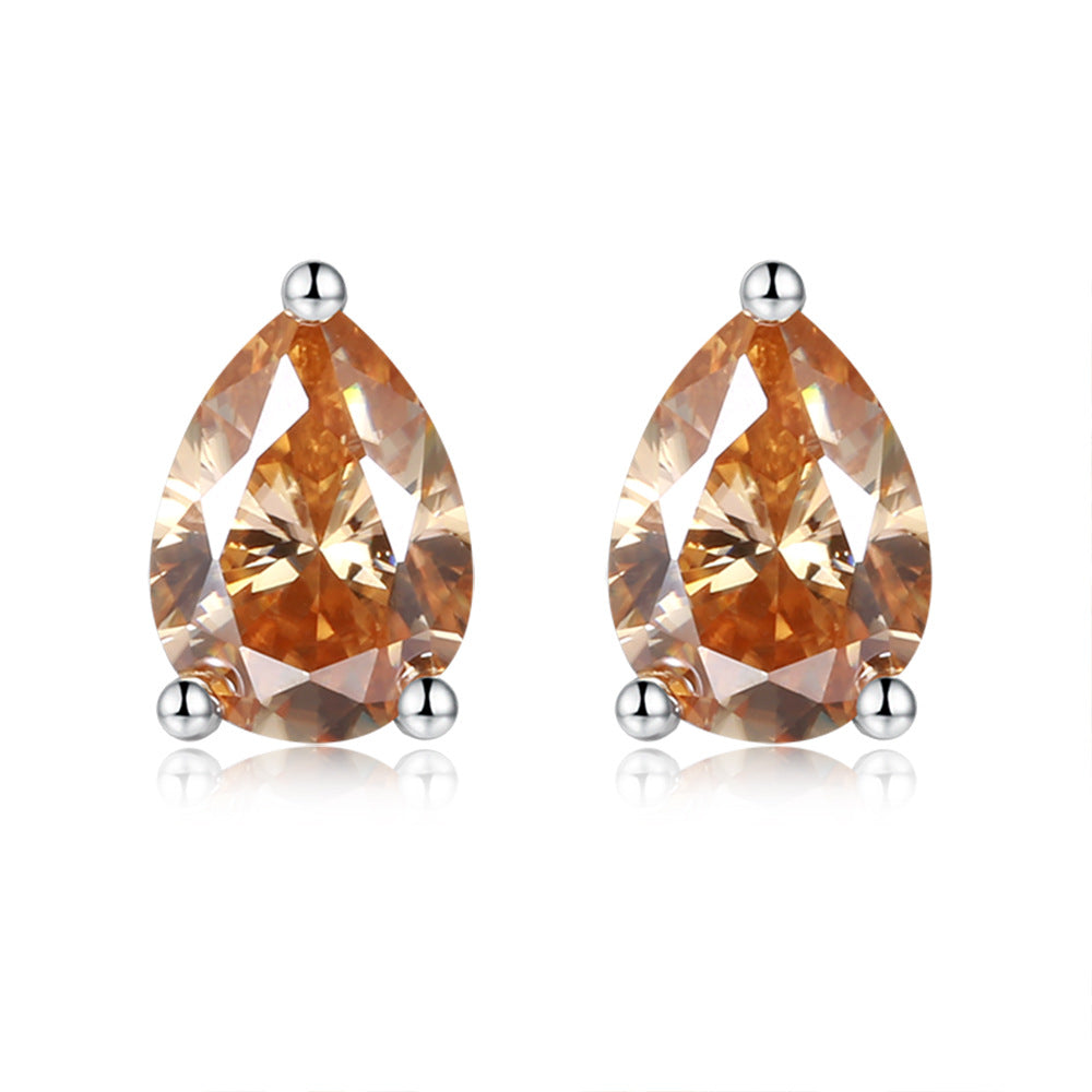Pink Pear Cut VVS1 Moissanite Stud Earrings in 925 Silver product image