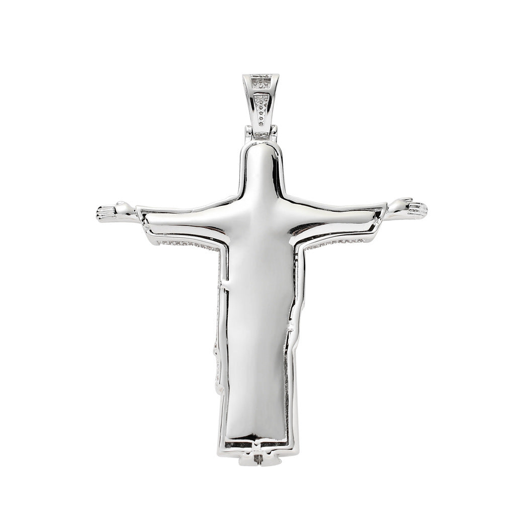 Hip Hop Vintage Cross Copper Pendant Necklace for Men and Women