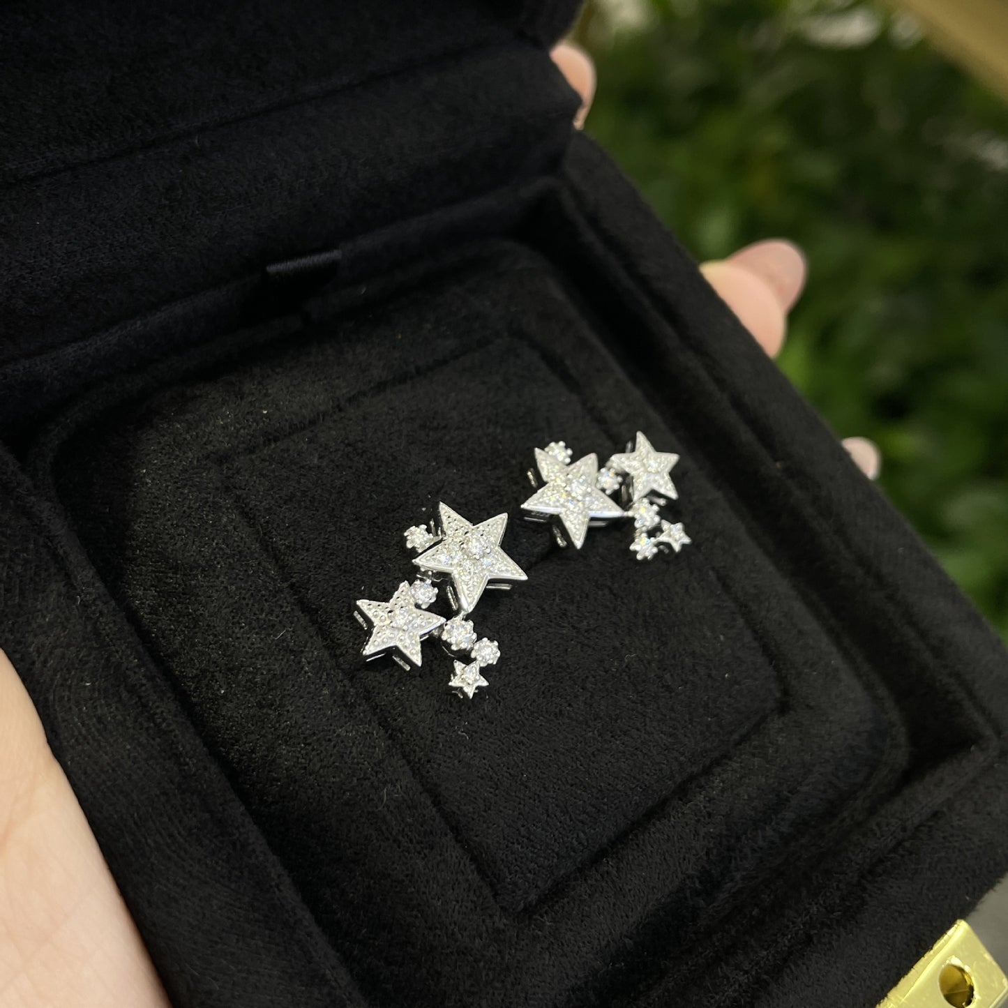 Star Stud Earrings for Women, Five-Point Pavé Sparkle Ear Studs, S925 Needle product image