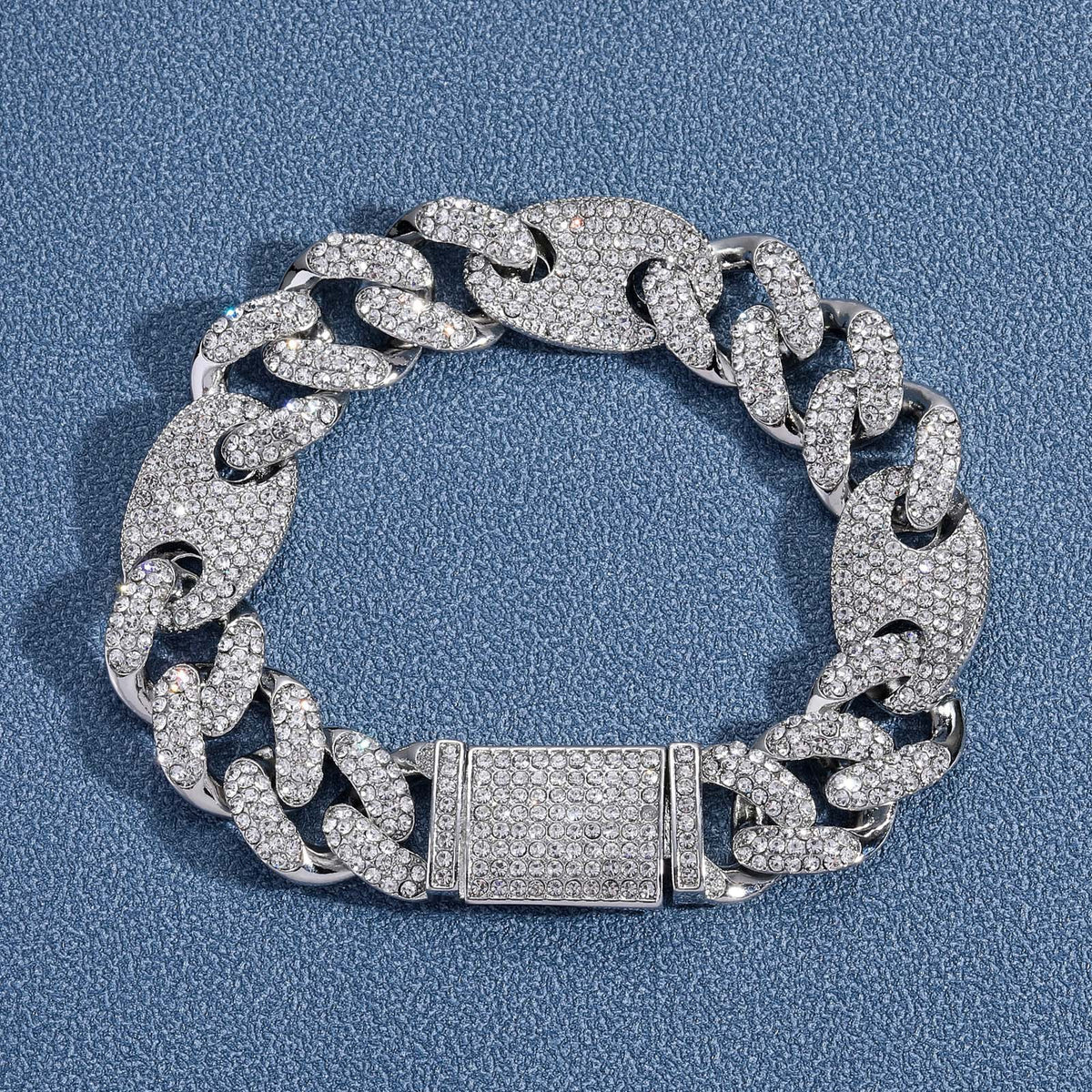 Hip Hop Cuban Link Alloy Bracelet for Men product image