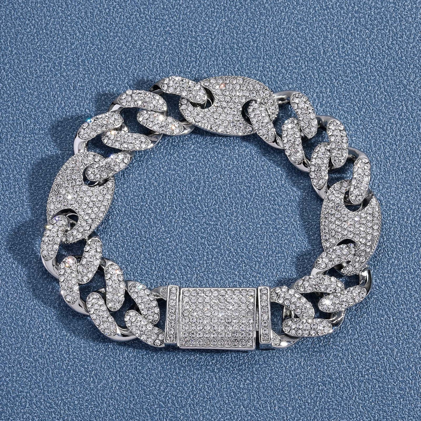 Hip Hop Cuban Link Alloy Bracelet for Men