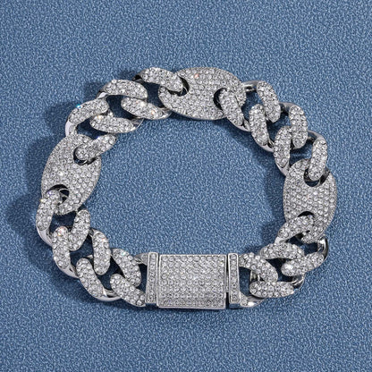 Hip Hop Cuban Link Alloy Bracelet for Men