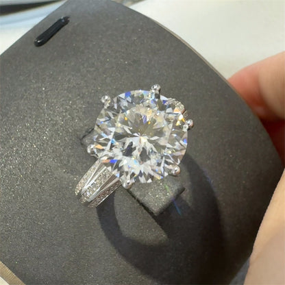 5 Carat Moissanite Ring for Women, Halo Style Split Shank Engagement Ring