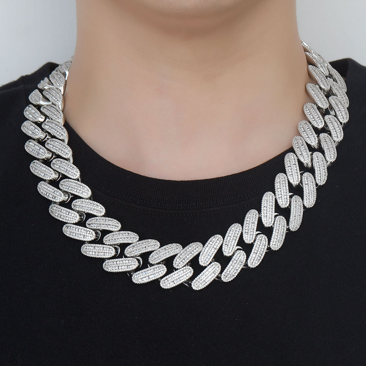 Hip Hop Light Luxury Cuban Link Cubic Zirconia Necklace for Men product image