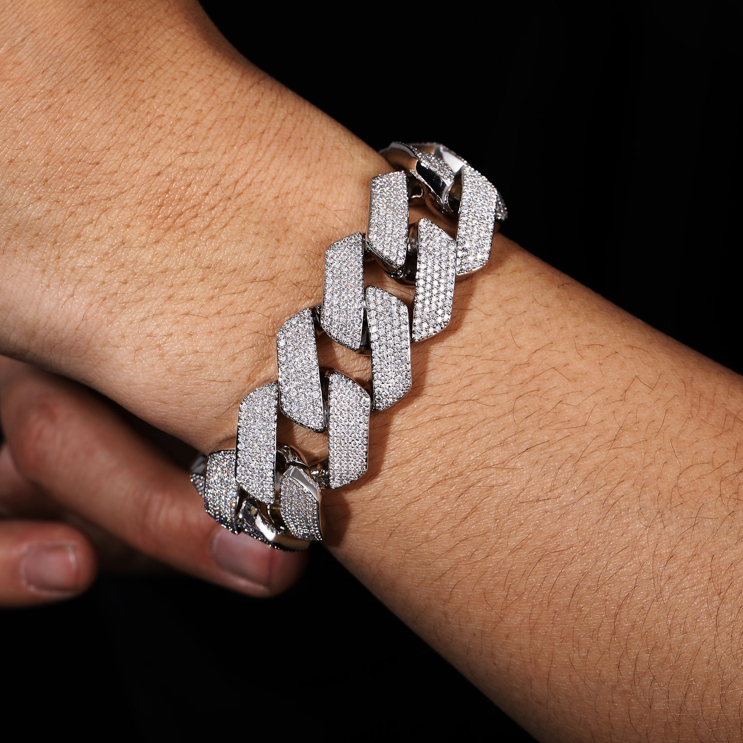 Iced Out Moissanite Cuban Link Bracelet for Men and Women product image