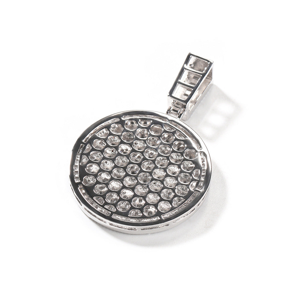 Iced Out English Letter Pendant Necklace for Women - Hip Hop Statement Chain with Cubic Zirconia, Twisted Rope Chain, White Platinum Tone or Two Tone