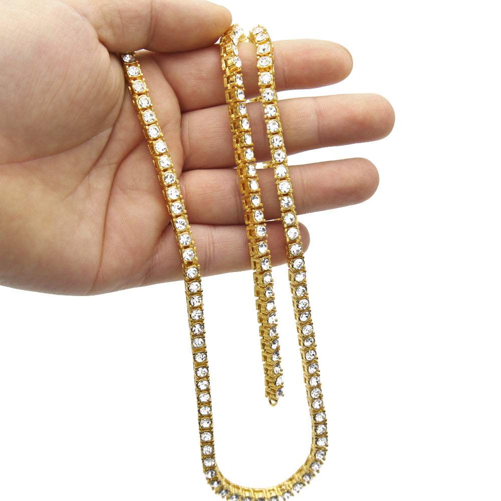 Iced Out Cuban Link Chain Necklace for Men & Women - Gold, Silver, Black & Rose Gold Statement Crystal Chain product image