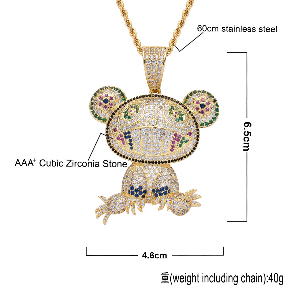 Hip Hop Fashion Cubic Zirconia Pendant Necklace for Men and Women