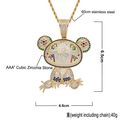 Hip Hop Fashion Cubic Zirconia Pendant Necklace for Men and Women