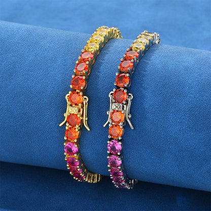 5 mm Multicolor Round CZ Tennis Copper Necklace or Bracelet - CHA111