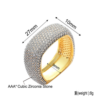 Light Luxury Minimalist Square Cubic Zirconia Ring for Men