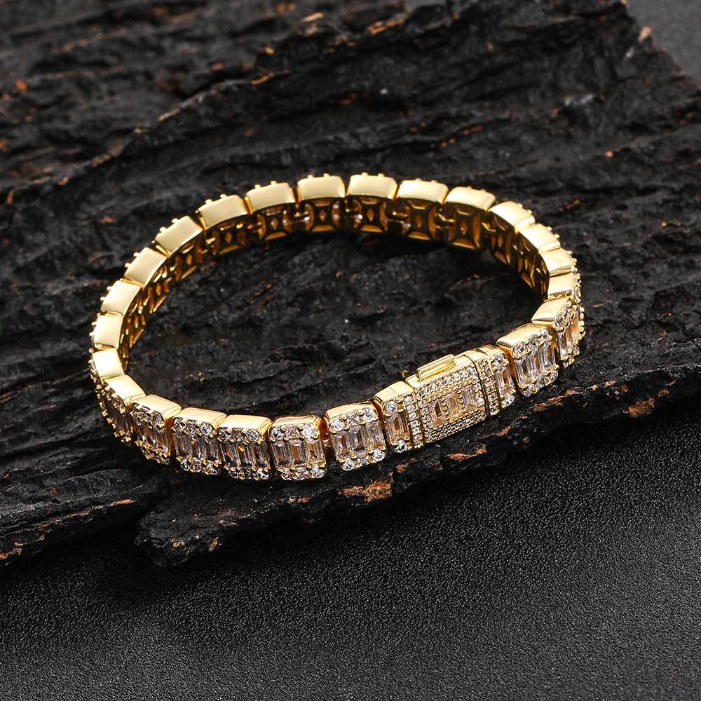 8 mm Baguette CZ Tennis Hip Hop Bracelet with Copper Base - CHA119 product image