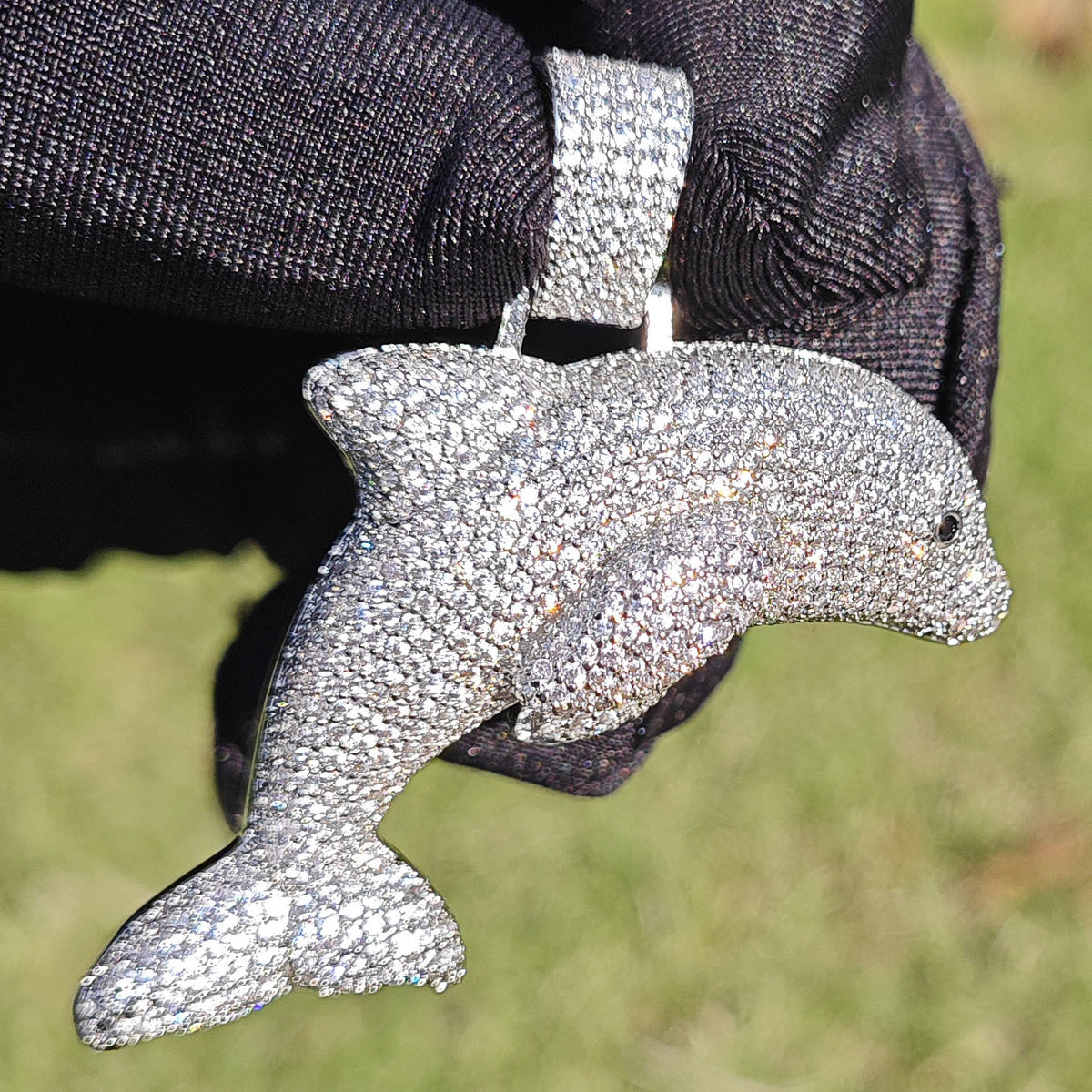 Iced Out Dolphin Pendant Necklace product image