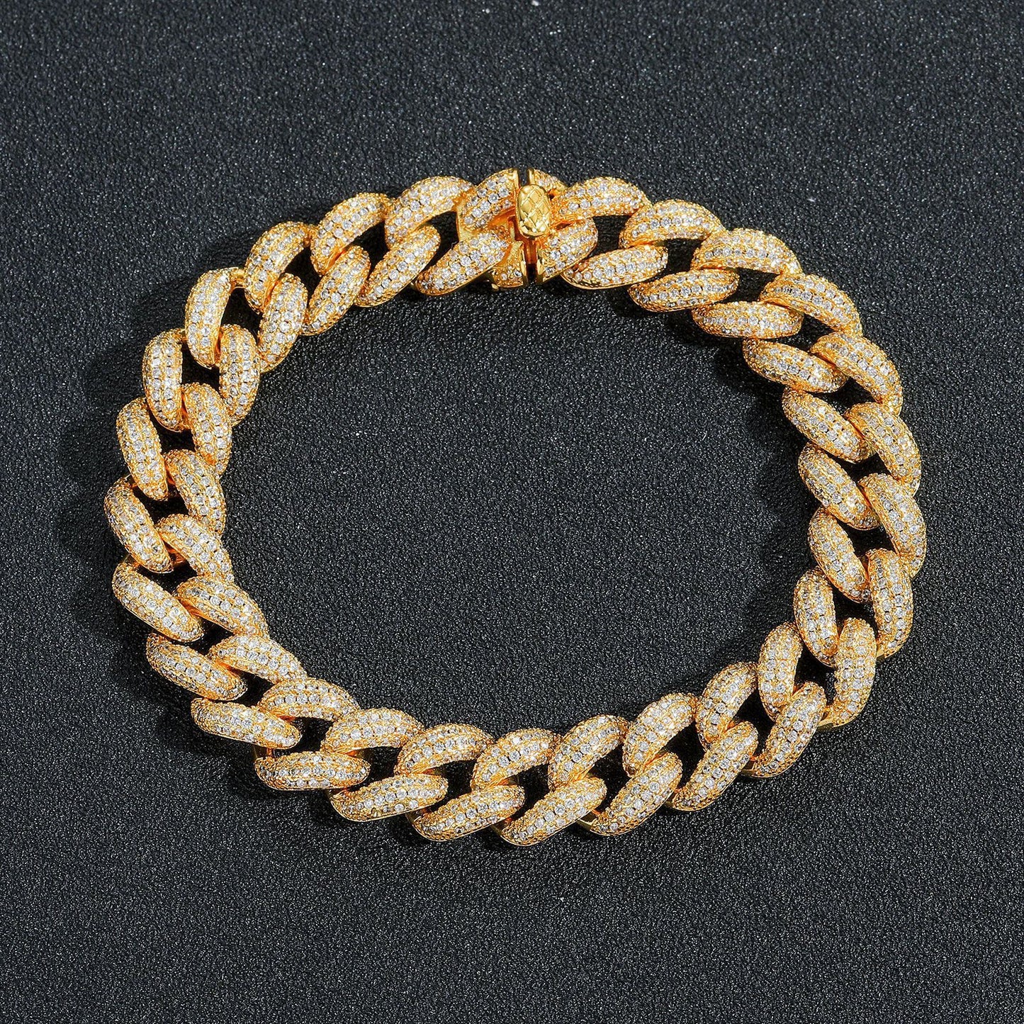Light Luxury Cuban Link Bubble Cubic Zirconia Bracelet for Men