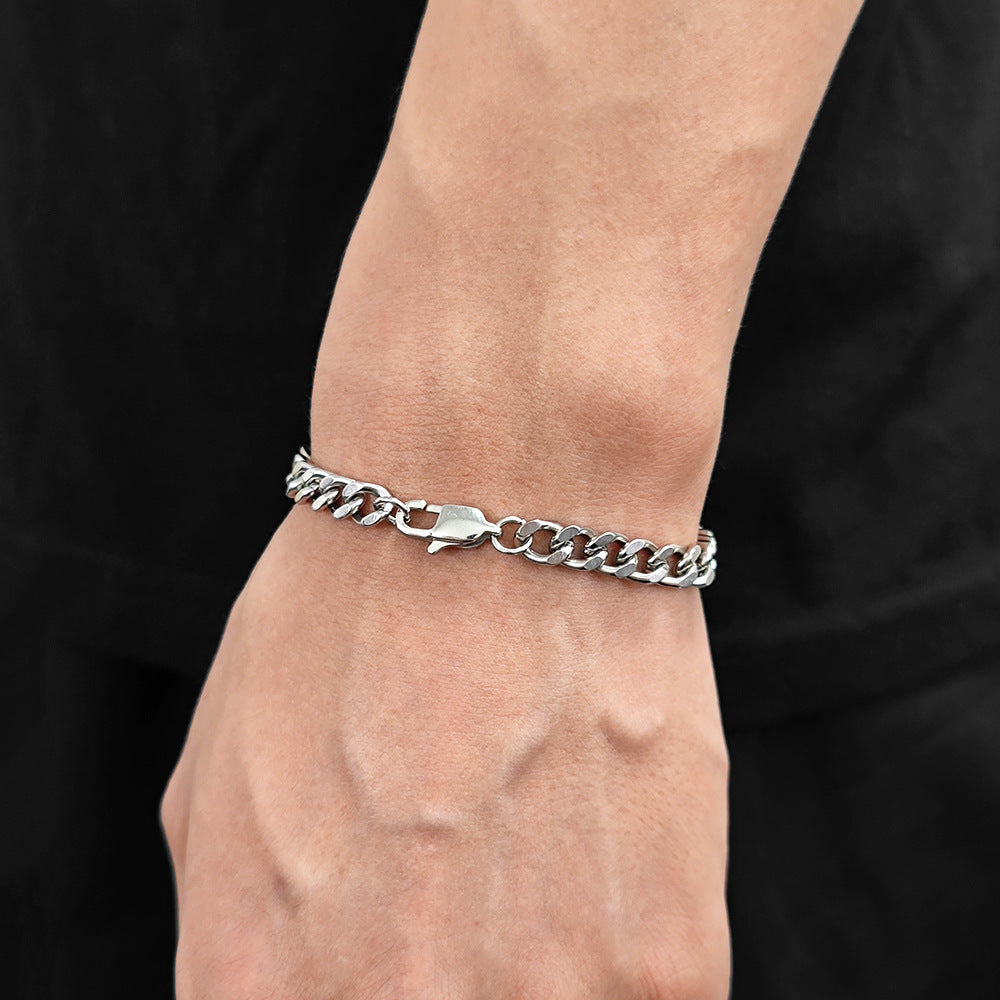 6 mm Polished Cuban Hip Hop Bracelet with Stainless steel Base - CHA100 product image