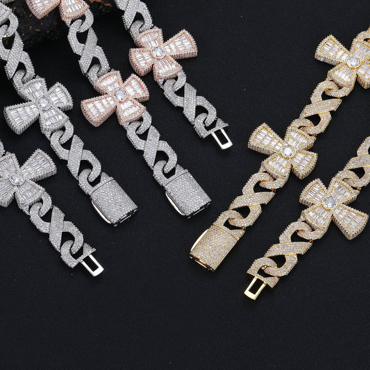 Cuban Link Cross Pendant Necklace, Iced-Out Hip Hop Chain for Men & Women product image
