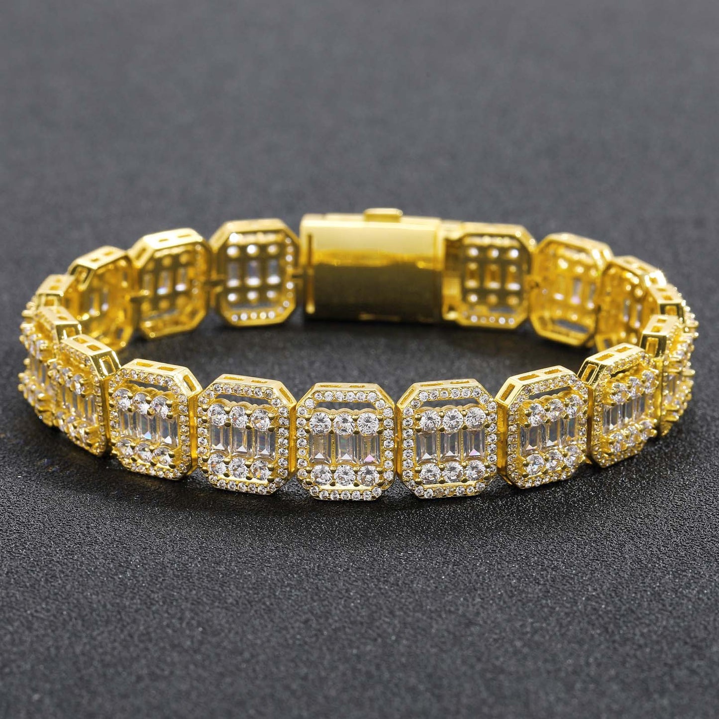 Hip Hop Cuban Link Cubic Zirconia Bracelet for Men