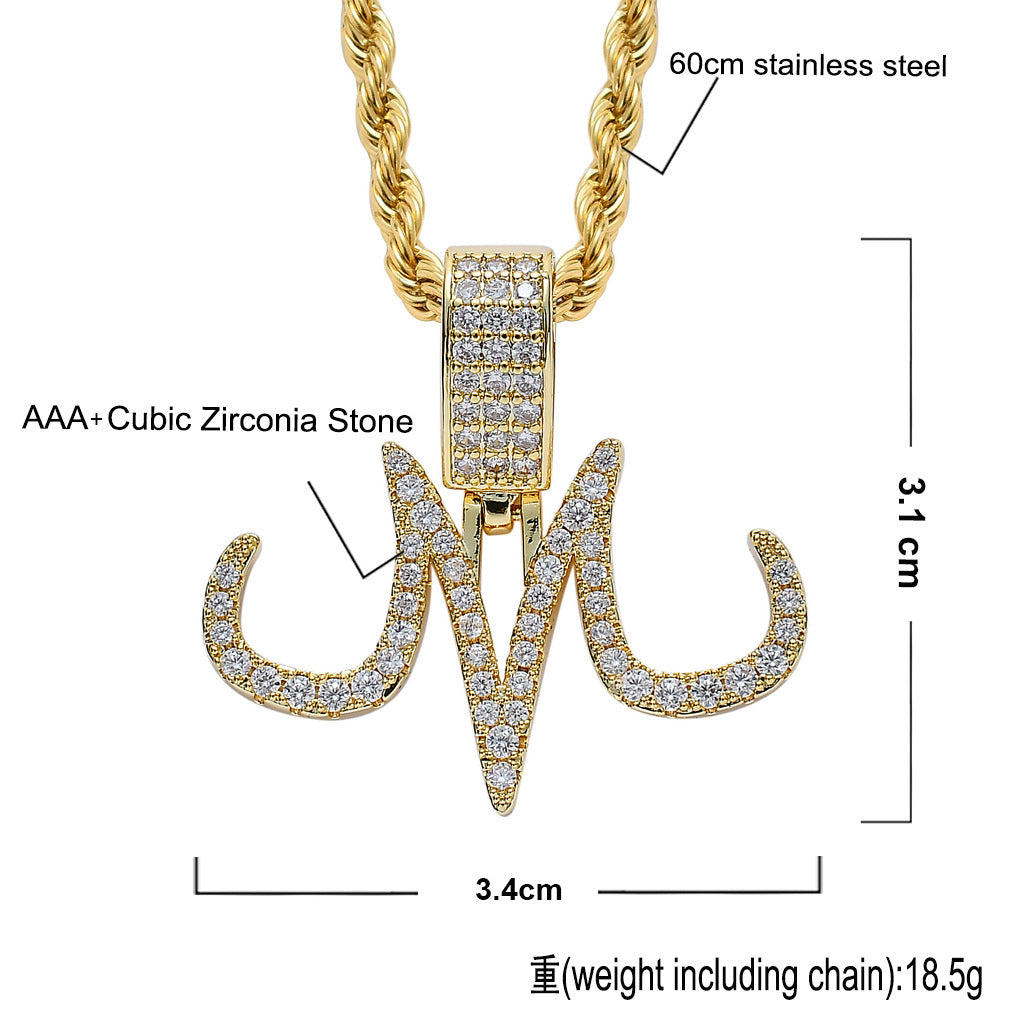 Punk Fang Cubic Zirconia Pendant Necklace for Men and Women