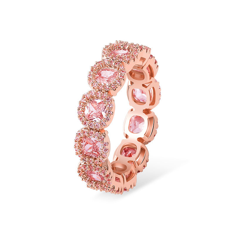 Light Luxury Iced Link Copper Ring for Men