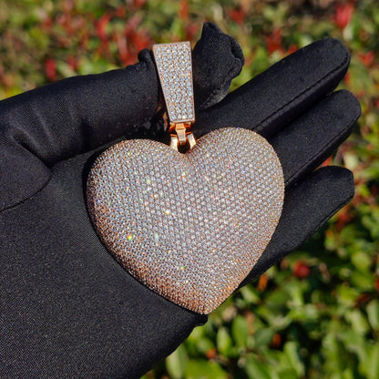 Iced Out Heart Pendant Necklace