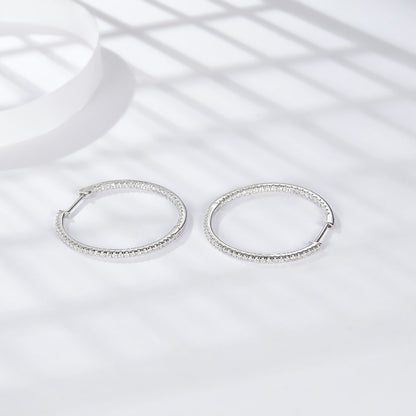 Sparkling Pave Hoop Earrings for Women, Huggie-Style Round Earrings, Everyday Shine