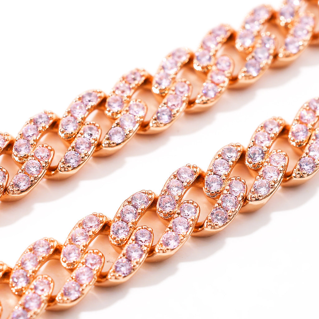 Hip Hop Cuban Link Cubic Zirconia Bracelet for Men and Women