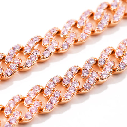 Hip Hop Cuban Link Cubic Zirconia Bracelet for Men and Women