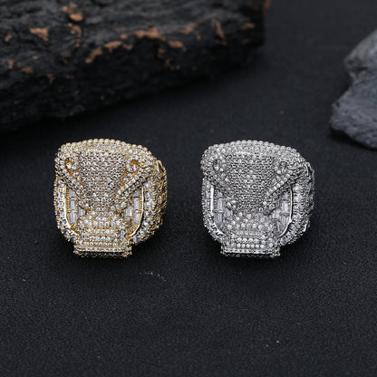 Hip Hop Moissanite Statement Ring, Full Pavé Unisex Streetwear Ring, Size 7-10