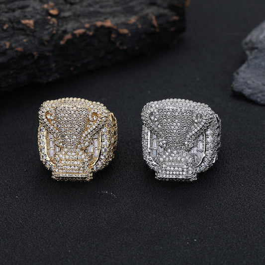 Hip Hop Moissanite Statement Ring, Full Pavé Unisex Streetwear Ring, Size 7-10