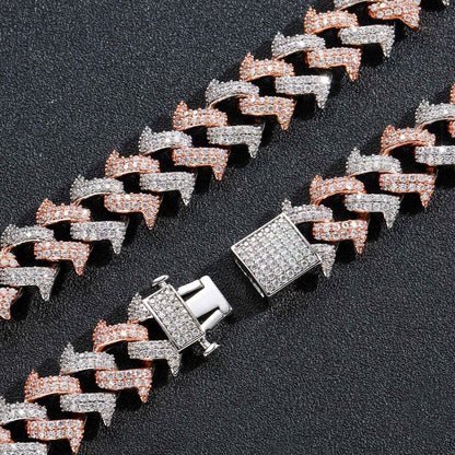 Hip Hop Cuban Link Thorn Spike Copper Bracelet for Men