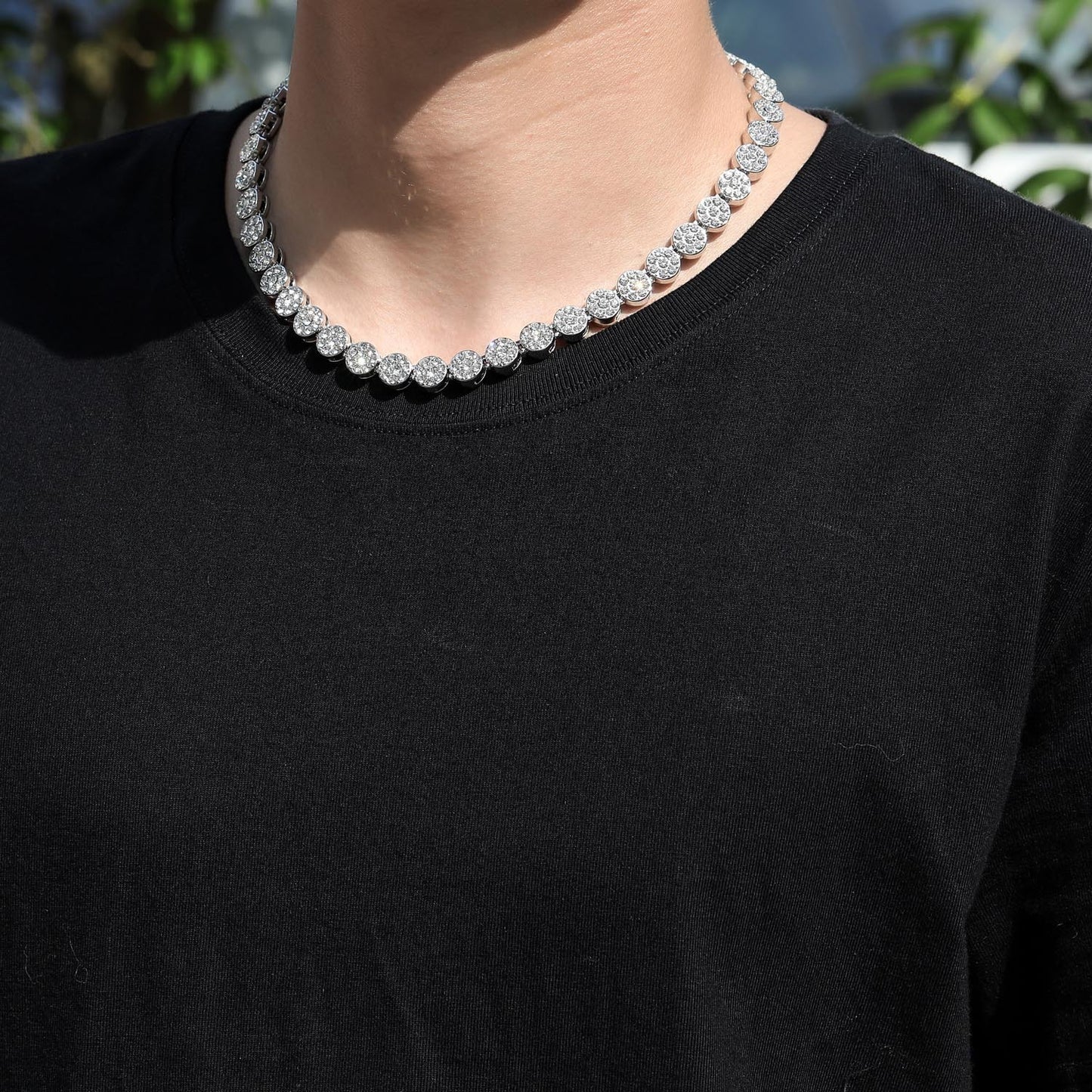 Hip Hop Minimalist Round Iced Link Alloy Jewelry Piece for Men