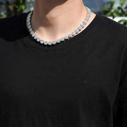 Hip Hop Minimalist Round Iced Link Alloy Jewelry Piece for Men