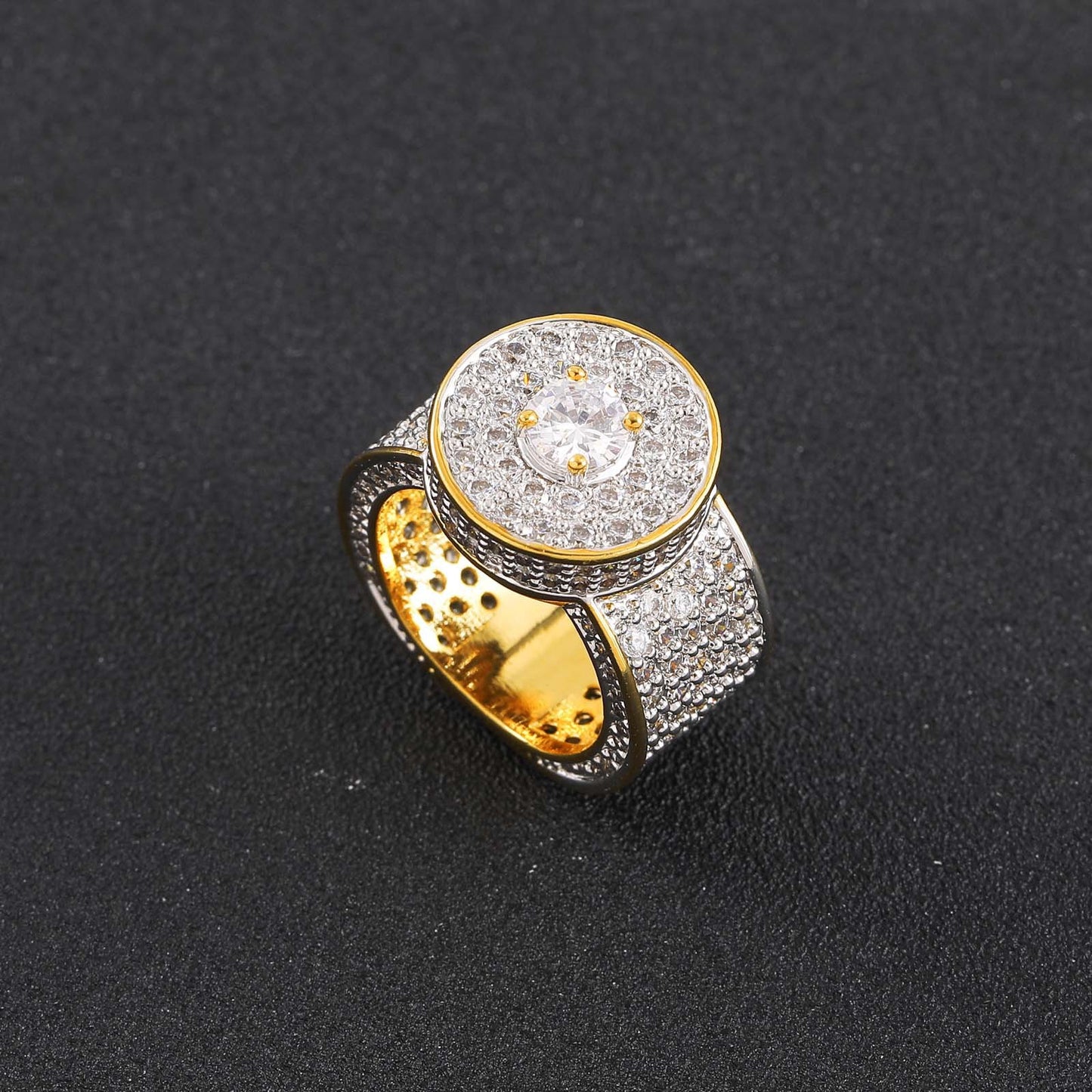 Hip Hop Light Luxury Fashion Cubic Zirconia Ring for Men