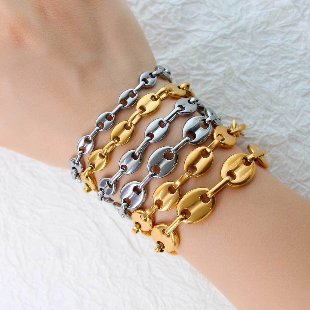 5-11 mm Polished Mariner Link Hip Hop Bracelet with Stainless steel Base - CHA028 product image