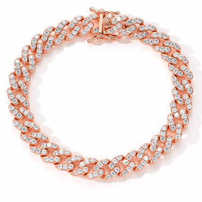 Hip Hop Minimalist Cuban Link Cubic Zirconia Bracelet for Men