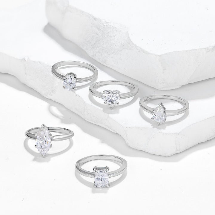 1CT Multi-Shape Moissanite Solitaire Ring
