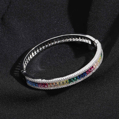 Hip Hop Light Luxury Fashion Cubic Zirconia Bracelet for Men and Women