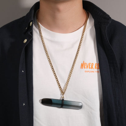 Stainless Steel Vape Pendant Necklace for Women & Men, Hip Hop Statement Chain in Silver, Gold and Rose Gold