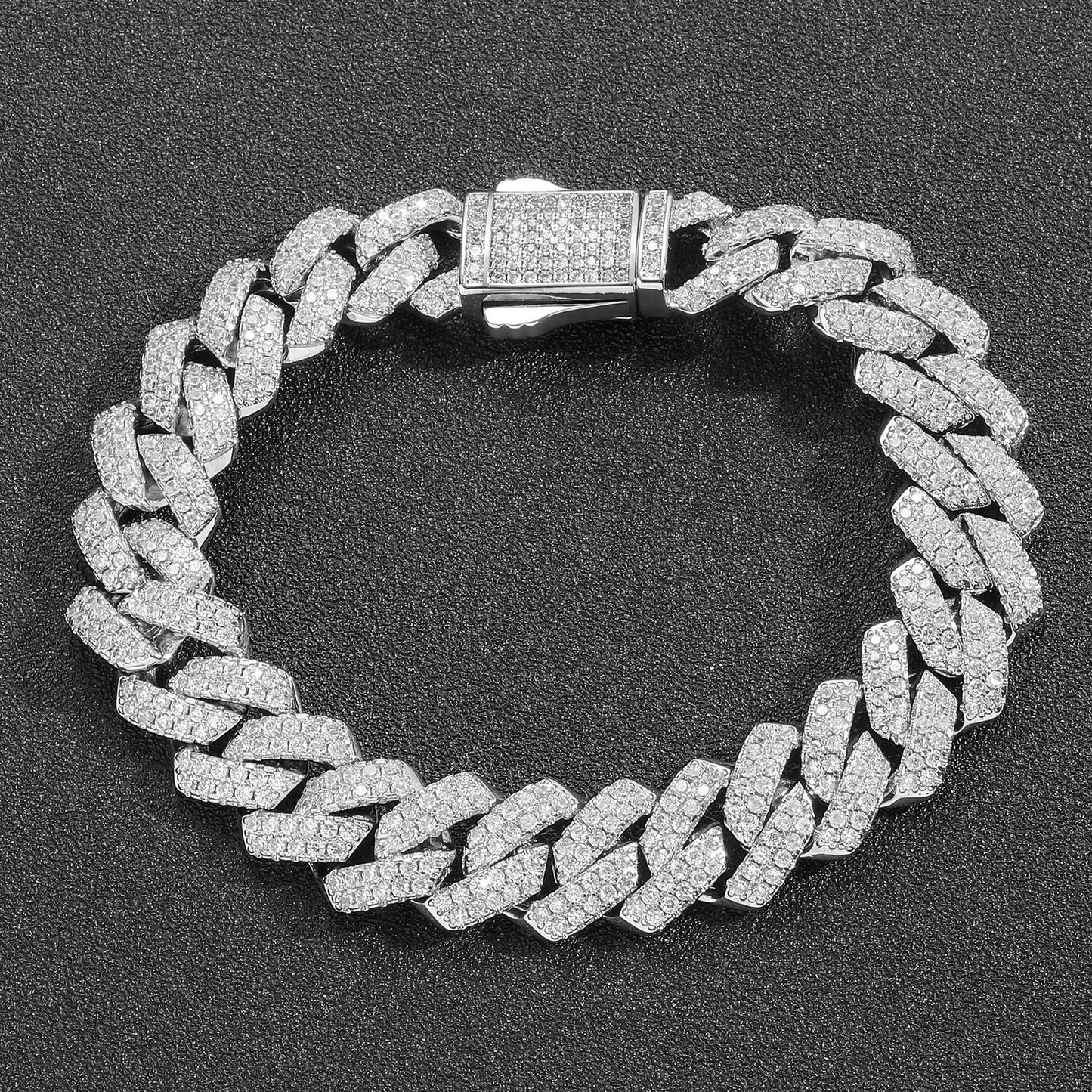 Hip Hop Light Luxury Cuban Link Cubic Zirconia Bracelet for Men