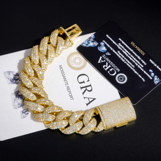 25mm Iced Cuban Link Chain Bracelet & Necklace, Moissanite Hip Hop Statement Jewelry alternate product image